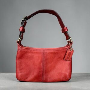 Vintage Y2K Coach Legacy Bleeker Burnished Red Leather Shoulder Bag 11415